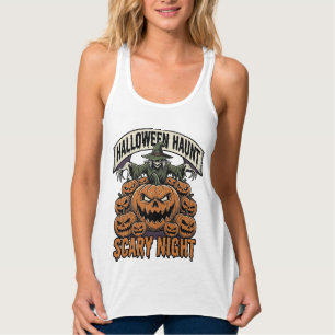 Gruseliges Halloween-Kürbis Vintage-Gravur-Shirt A Tank Top