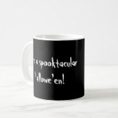 Gruseliges Halloween Mond und Katze Kaffeetasse (Vorderseite Links)