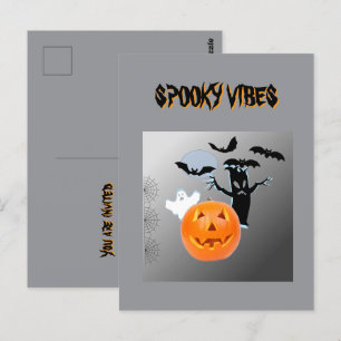 Gruseliges Halloween-Party-Design Postkarte