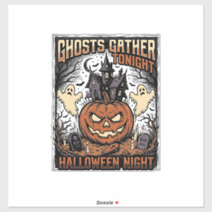 Gruseliges Halloween-Shirt Vintage-Geist-Kürbis-Ku Aufkleber