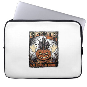Gruseliges Halloween-Shirt Vintage-Geist-Kürbis-Ku Laptopschutzhülle