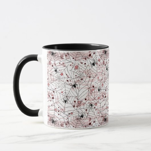 Gruseliges Halloween-Spinnennetz Tasse (Links)