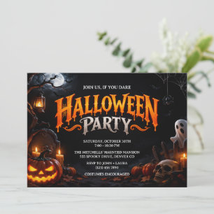 Gruseliges Halloween Spukhaus & Leuchtendes Einladung
