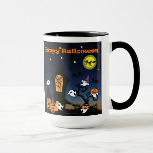 Gruseliges Halloween Spukhaus Tasse