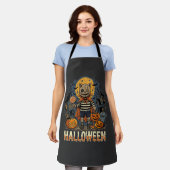 Gruseliges Halloween-Süßigkeiten-oder-Saures-Kürbi Schürze (Getragen)