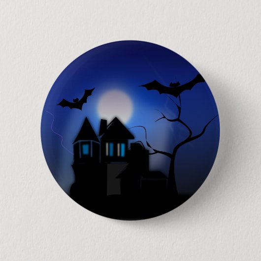 Gruseliges Haus Button (Vorderseite)