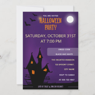 Gruseliges Haus Halloween-Party-Einladungskarte Ankündigung