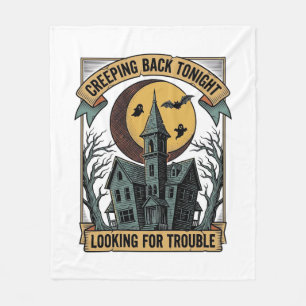 Gruseliges Haus-Shirt mit graviertem spooky manor  Fleecedecke