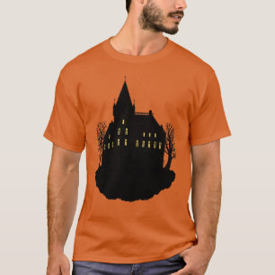 Gruseliges Herrenhaus als Silhouette T-Shirt