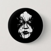 Gruseliges Hexengesicht Button (Vorderseite)