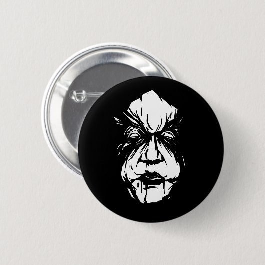 Gruseliges Hexengesicht Button (Vorne & Hinten)