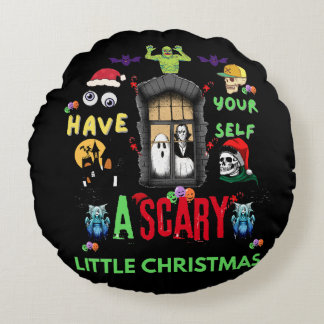 Gruseliges kleines Weihnachts-Horror-Feiertags-Des Rundes Kissen