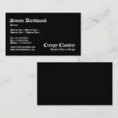 Gruseliges Kloster - Schwarzes Visitenkarte (Vorne/Hinten)