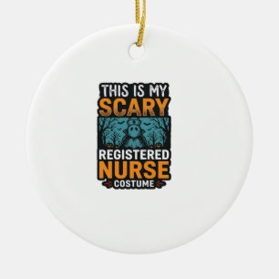 Gruseliges Krankenschwester-Kostüm Halloween-Shirt Keramik Ornament