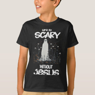 Gruseliges Leben ist ohne Jesus christliches Hallo T-Shirt