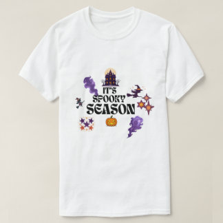 Gruseliges lila Spukhaus Halloween-Design T-Shirt