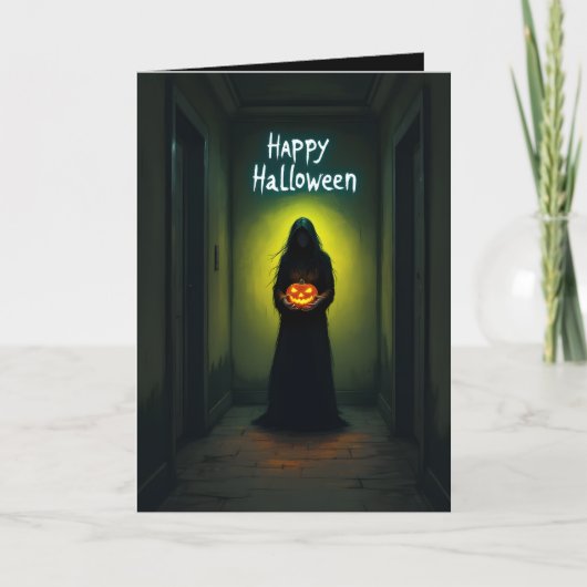 Gruseliges Mädchen Horror Halloween  Karte (Vorderseite)