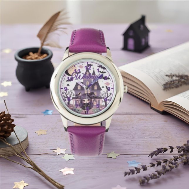 Gruseliges Mädchen Lila  Armbanduhr (Spooky Girl Purple Watch)
