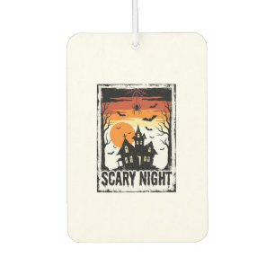 Gruseliges Nacht Spukhaus Vintage Halloween-Shirt_ Autolufterfrischer