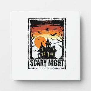 Gruseliges Nacht Spukhaus Vintage Halloween-Shirt_ Fotoplatte