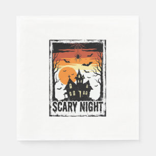 Gruseliges Nacht Spukhaus Vintage Halloween-Shirt_ Serviette