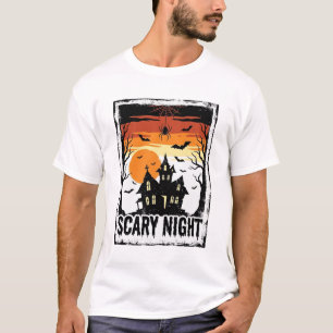 Gruseliges Nacht Spukhaus Vintage Halloween-Shirt_ T-Shirt