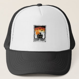 Gruseliges Nacht Spukhaus Vintage Halloween-Shirt_ Truckerkappe
