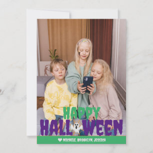 Gruseliges orange Spinnennetz Frohes Halloween Fot Feiertagskarte