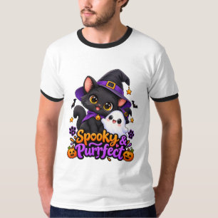Gruseliges & perfektes Halloween-Schwarzkatzen-Rin T-Shirt