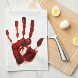 Gruseliges rotes Halloween-Handgelenk (Stil Nr. 2) Geschirrtuch