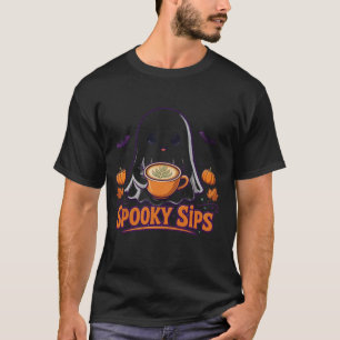 Gruseliges Schluckgespenst-Kaffee-Halloween-T-Shir T-Shirt