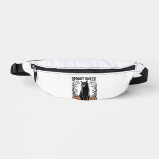 Gruseliges schwarzes Katze Vintage-Halloween-Gravu Bauchtasche