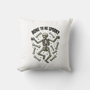 Gruseliges Skelett-Shirt Vintage Halloween Knochen Kissen
