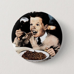 Gruseliges Spaghetti-Kind Button