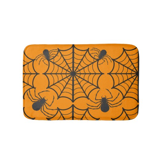 Gruseliges Spinnennetz Halloween Badematte (Vorderseite)