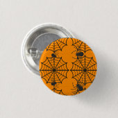Gruseliges Spinnennetz Halloween Button (Vorne & Hinten)