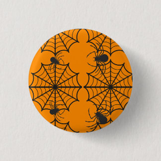 Gruseliges Spinnennetz Halloween Button