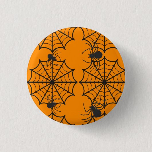 Gruseliges Spinnennetz Halloween Button (Vorderseite)