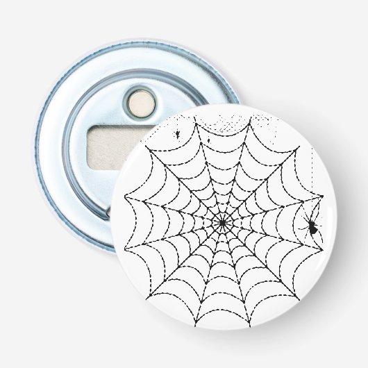 Gruseliges Spinnennetz Halloween Flaschenöffner (Vorderseite)