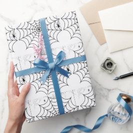 Gruseliges Spinnennetz Halloween Geschenkpapier