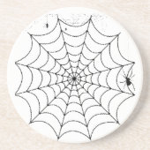 Gruseliges Spinnennetz Halloween Getränkeuntersetzer (Vorne)