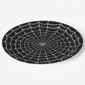 Gruseliges Spinnennetz Halloween Pappteller (Schrägansicht)
