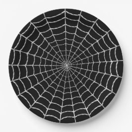 Gruseliges Spinnennetz Halloween Pappteller