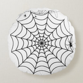Gruseliges Spinnennetz Halloween Rundes Kissen