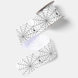 Gruseliges Spinnennetz Halloween Satinband