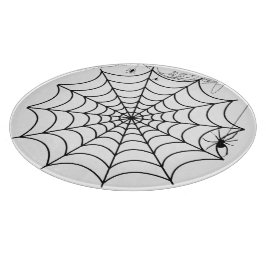 Gruseliges Spinnennetz Halloween Schneidebrett