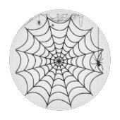 Gruseliges Spinnennetz Halloween Schneidebrett (Vorderseite)