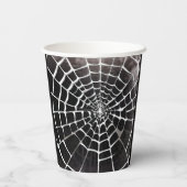 Gruseliges Spinnennetz-Muster Halloween individuel Pappbecher (Rückseite)
