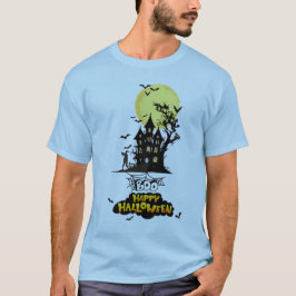 Gruseliges Spukhaus Boo Frohes Halloween-Design T-Shirt