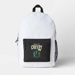 Gruseliges Spukhaus Halloween-Design_1 Bedruckter Rucksack